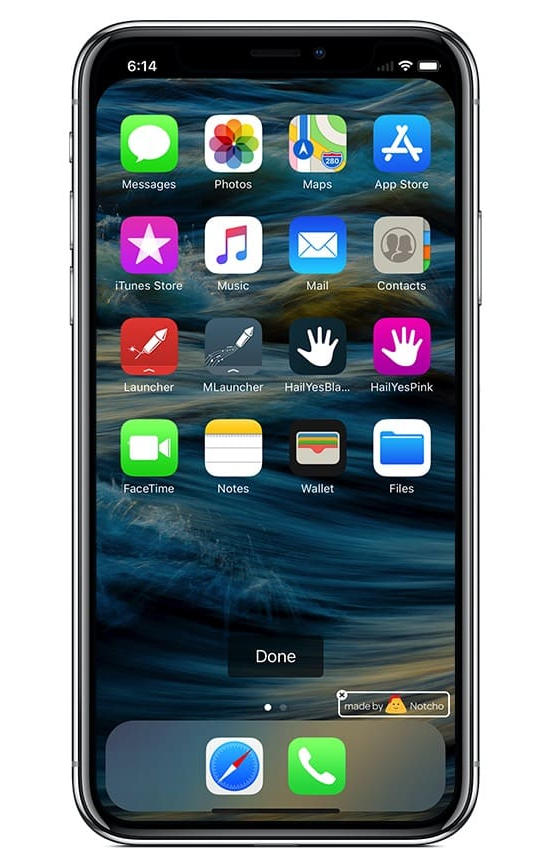 Обои с черным фоном в верхней части экрана в iPhone X - скрытие выреза
