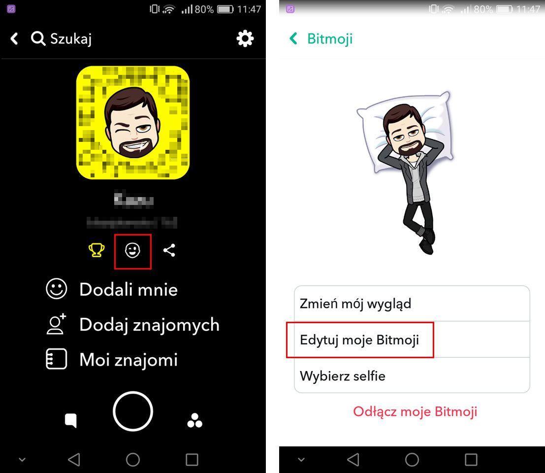 Перейдите к опции Bitmoji в Snapchat