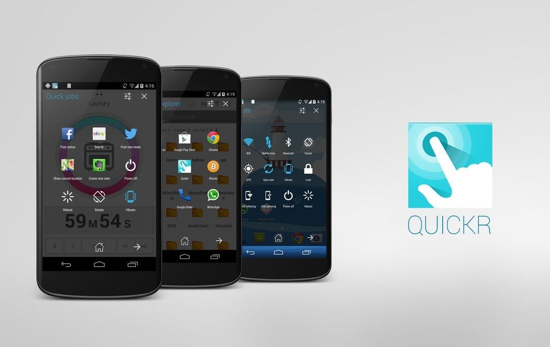 Quickr - скрытые панели с настройками на Android