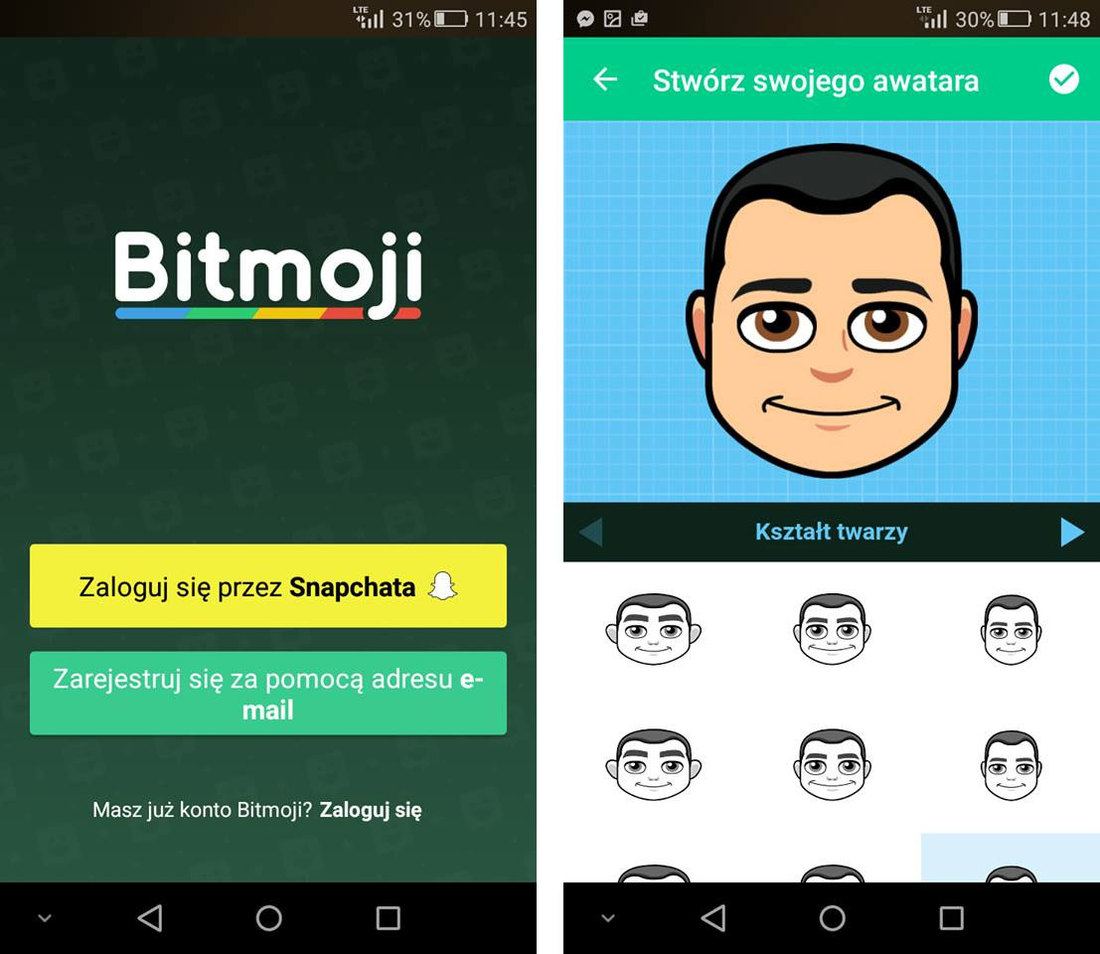 Bitmoji - создание аватара
