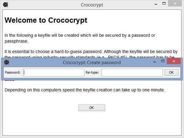 Конфигурация пароля в Crococrypt