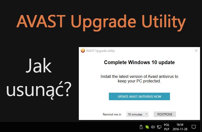 Утилита AVAST Upgrade - как удалить окно обновления Avasta