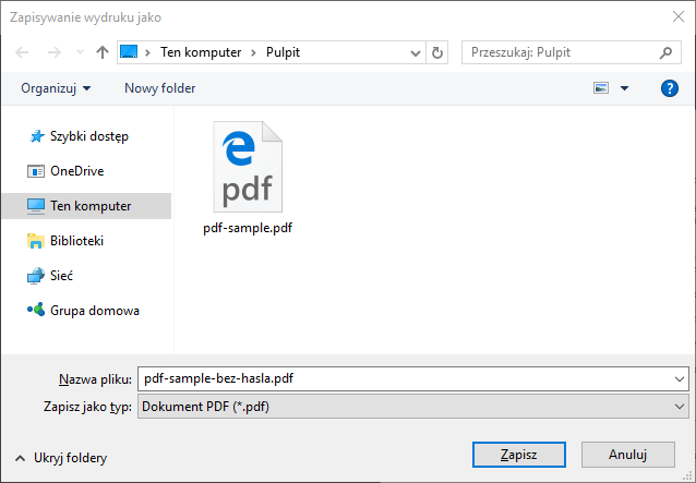 Сохраните документ в новом PDF-файле