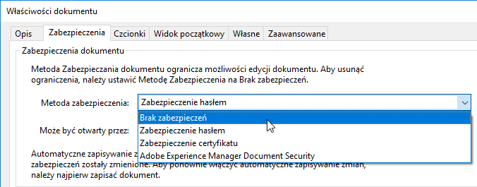 Удалите защиту из файла PDF в Acrobat Pro