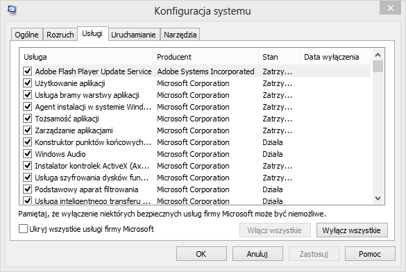 Отключение ненужных сервисов от Windows 8