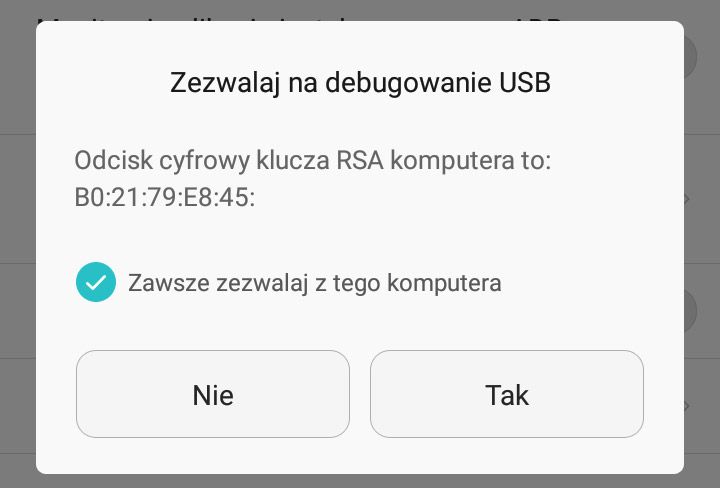 Разрешить отладку USB на Android