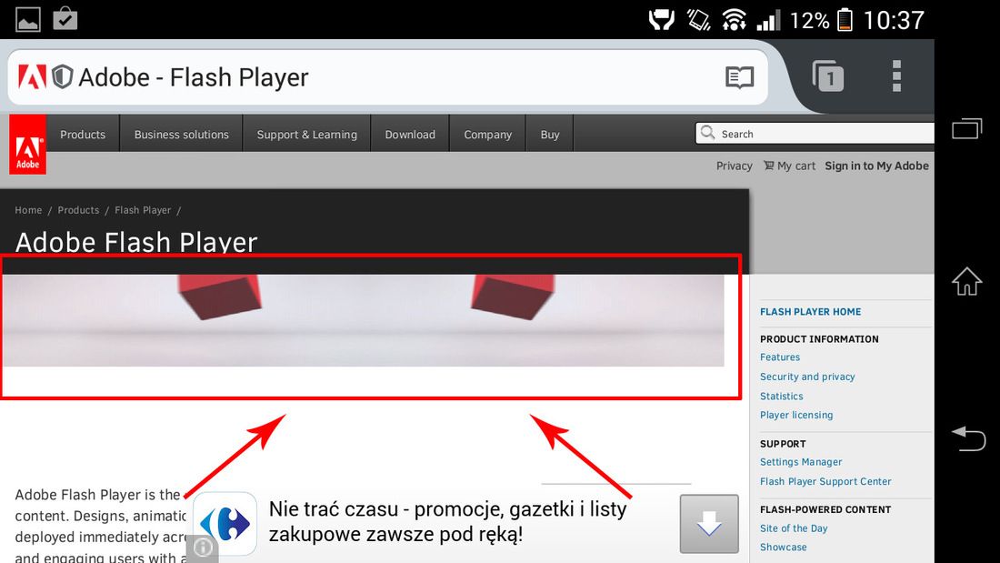 update adobe flash player for android