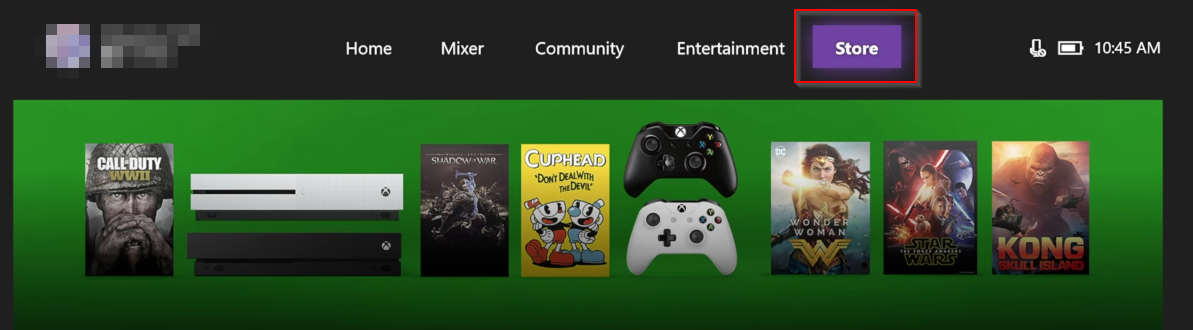 Перейти в магазин на Xbox One