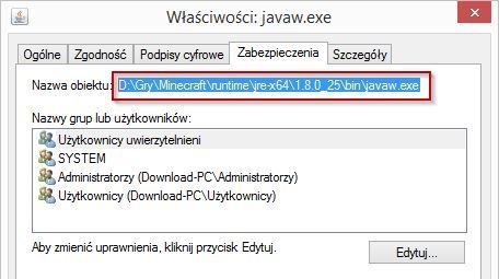 Копирование пути к файлу javaw.exe