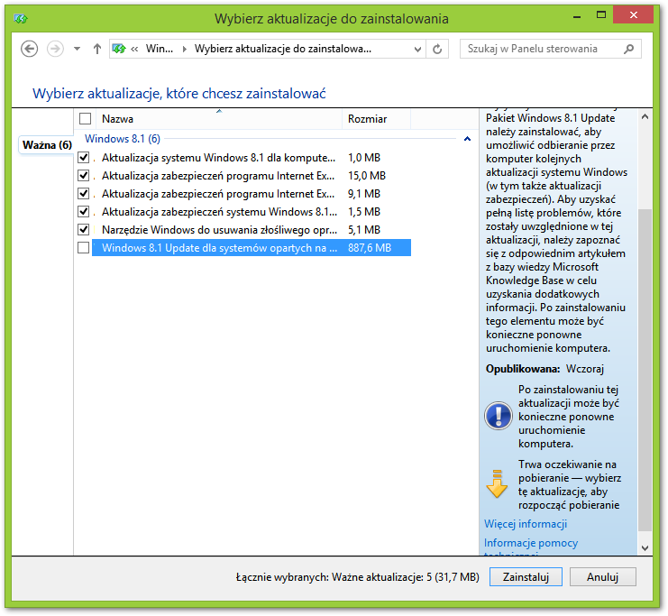 Обновление Windows 8 1 в Центре обновления Windows