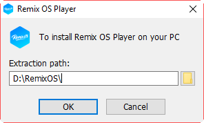 Remix OS - выберите папку для установки