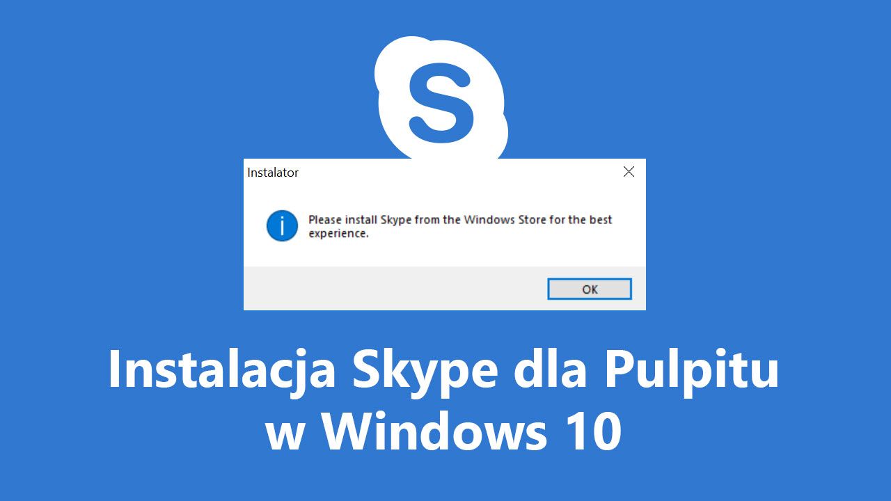 Установка Skype в Windows 10 при установке системы из магазина
