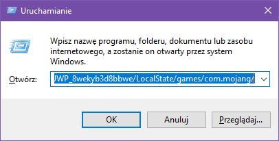 Открыть папку с игрой Minecraft Windows 10 Edition