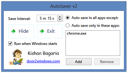 AutoSaver - автоматическое сохранение документов и файлов время от времени