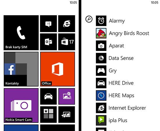 Черные плитки на белом фоне в Windows Phone 8