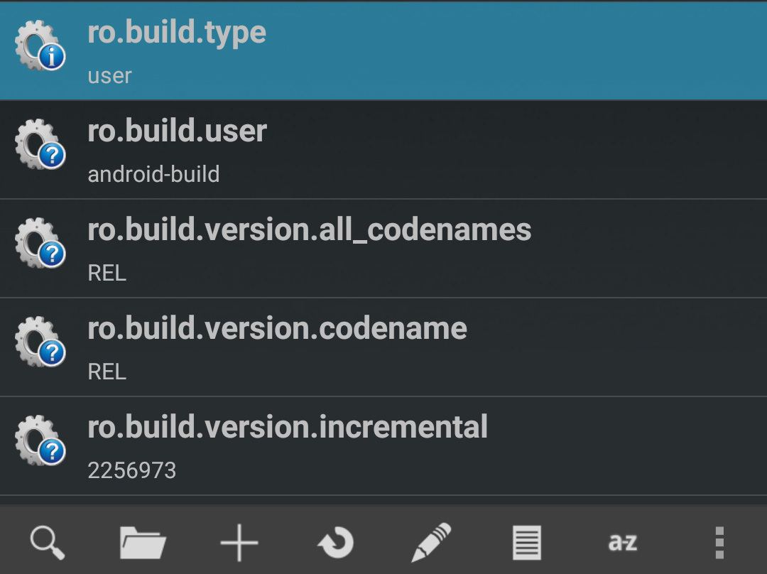 Build Prop Editor - измените значение ro.build.type