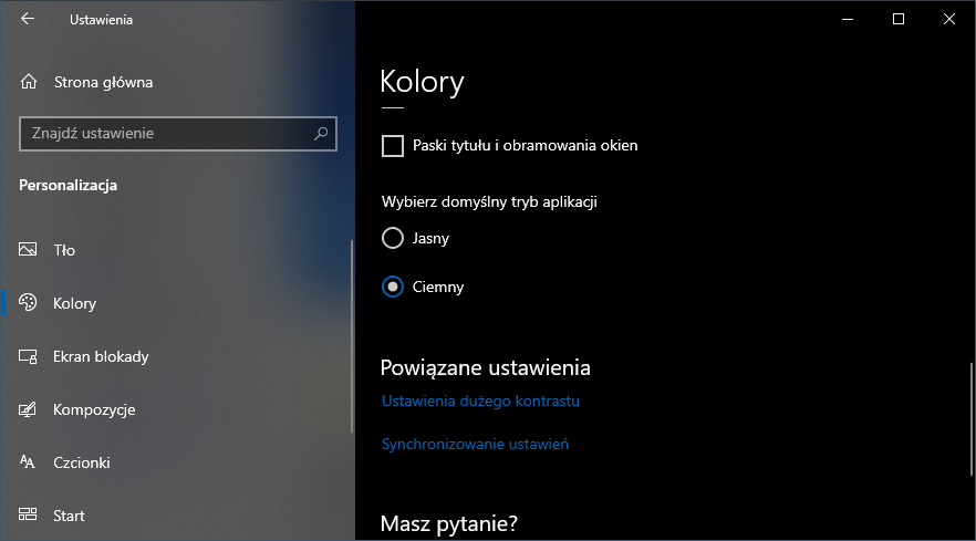 Включить темный режим в Windows 10