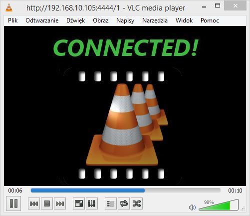 Установлено соединение VLC