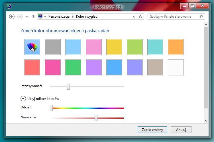 Windows 8 - настройки цвета