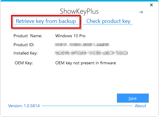 ShowKeyPlus - основной интерфейс