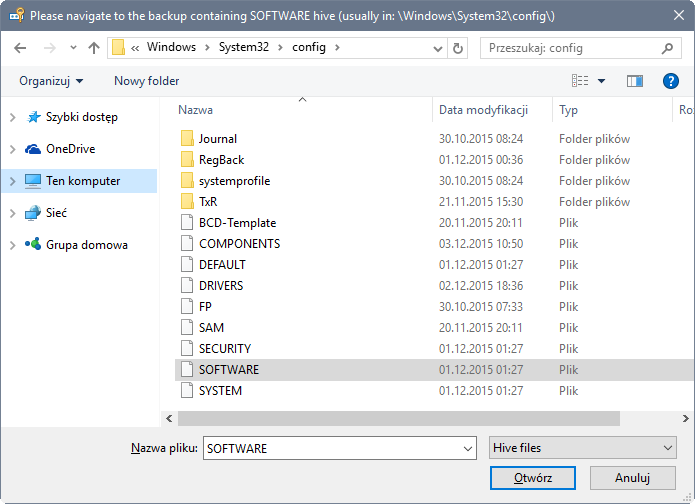 Восстановление ключей из папки Windows / Windows.old