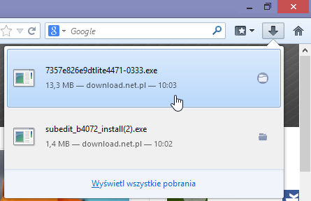 Новый вид загрузки файлов в Firefox.