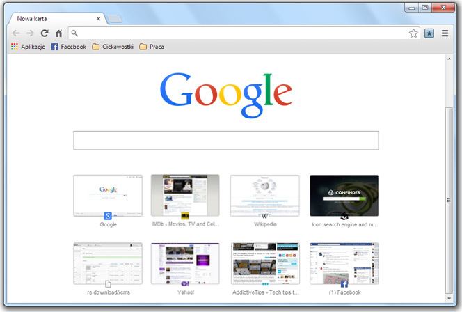Google Chrome - новая домашняя страница