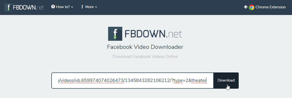 FBDown.net - вставить ссылку