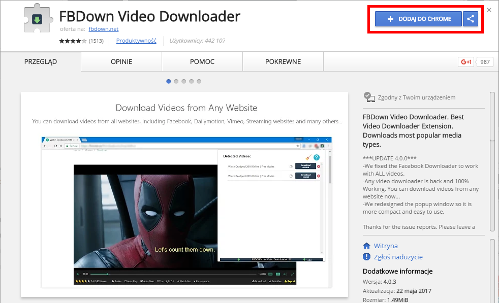 Установите FBDown Video Downloader в Chrome.