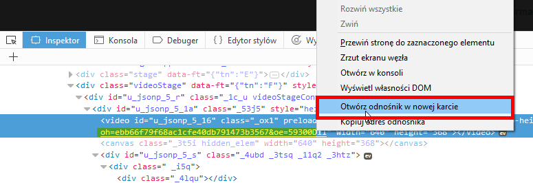 Откройте ссылку на видео в новой вкладке Firefox.