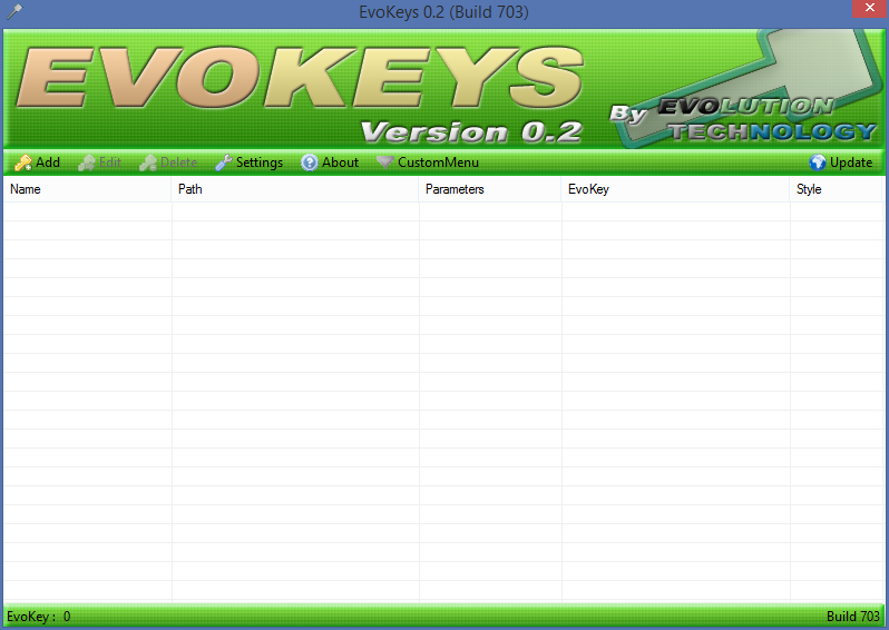 Evokeys - окно приложения
