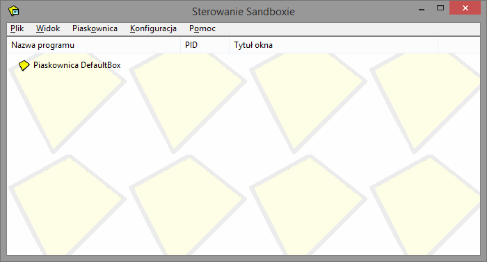 Главное окно программы Sandboxie