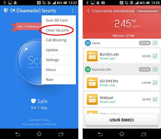 Удаление мусора с вашего смартфона с помощью Clean Master