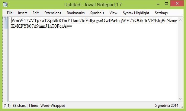 Jovial Notepad - зашифрованная записка