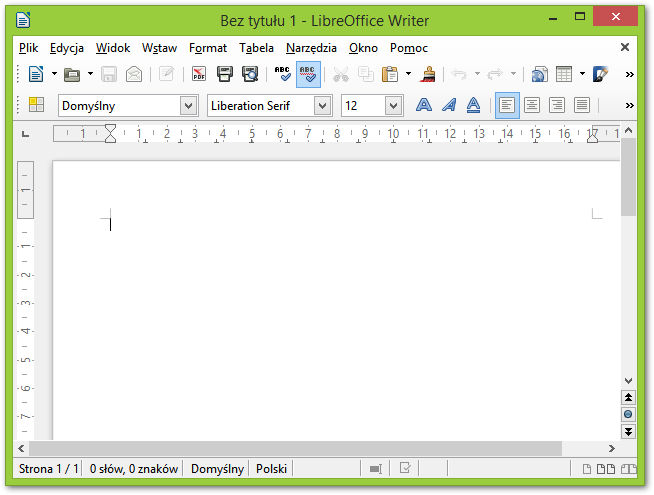 LibreOffice Writer - главное окно