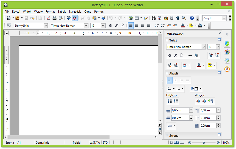 OpenOffice Writer - интерфейс