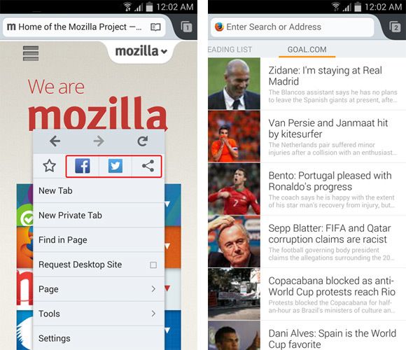Mozilla Firefox на Android