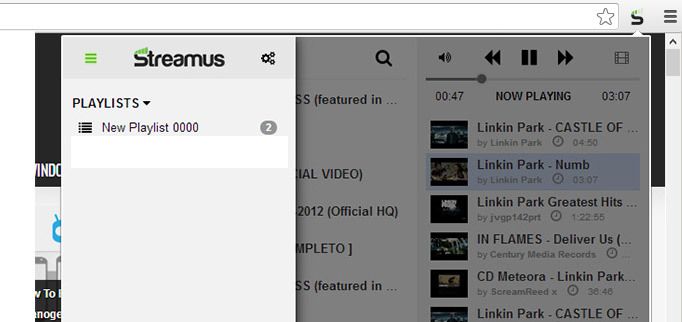 Streamus - прослушивание музыки YouTube в Chrome