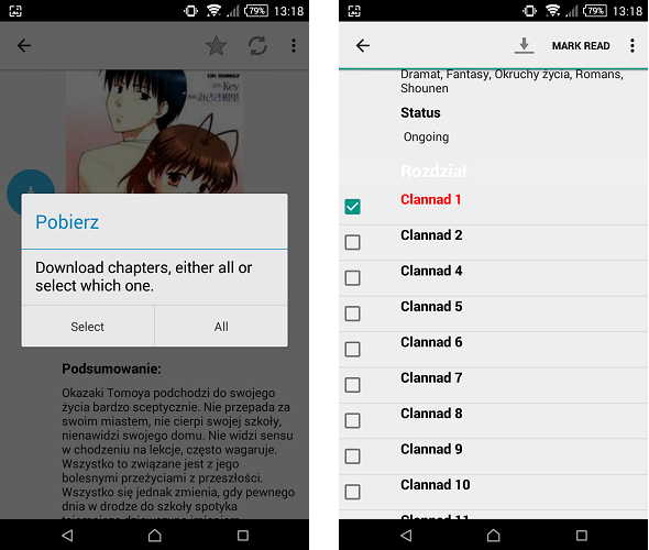 My Manga Reader - загрузка манги в память Android