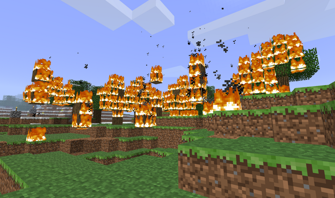 Как отключить распространение огня в Minecraft