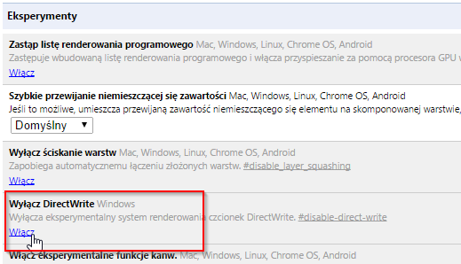 Деактивация DirectWrite в Chrome 37