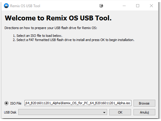 Remix OS - создание загрузочного pendrive