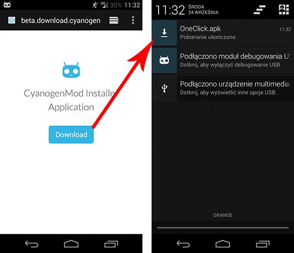 Загрузка CM Installer для Android