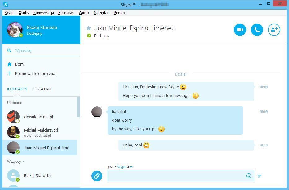 Skype - новый интерфейс для главного окна