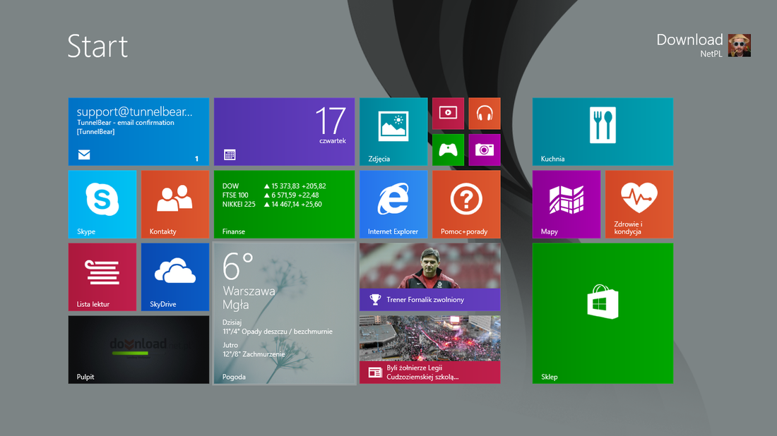 Начальный экран в Windows 8.1