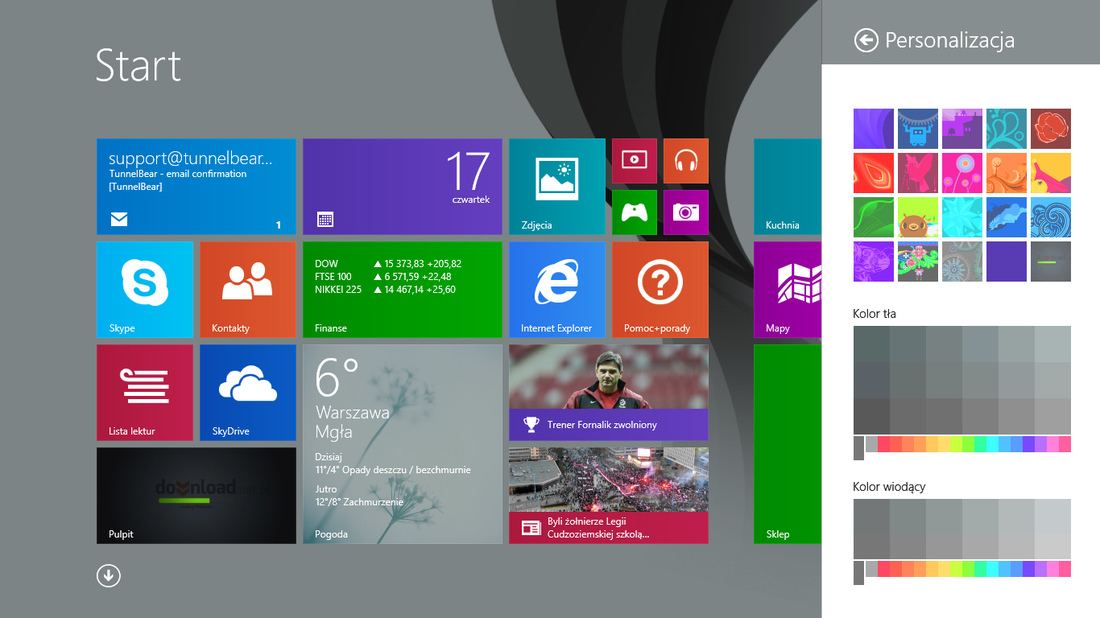 Персонализировать начальный экран в Windows 8.1