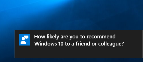 Вопросы о обратной связи с пользователями в Windows 10