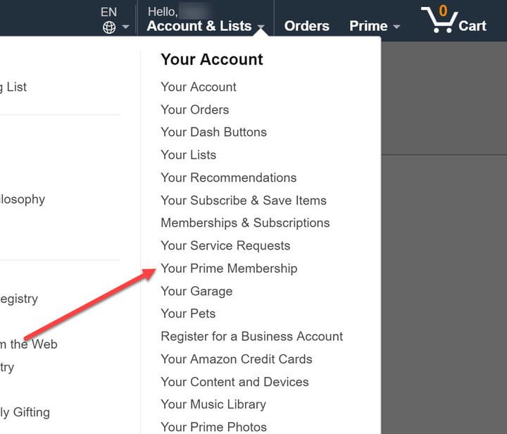 как отменить членство в Amazon Prime