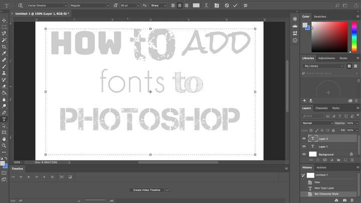Как установить шрифты в Photoshop Hot Add 1