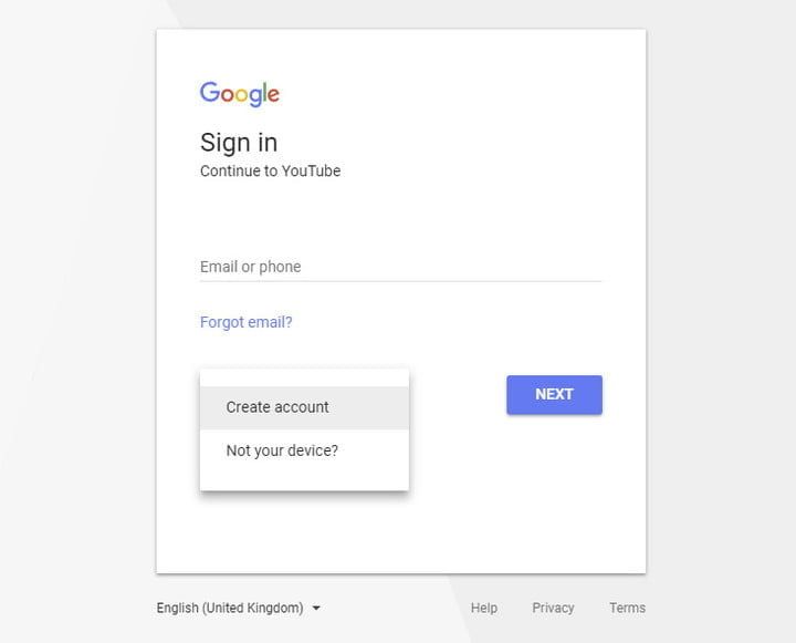 Как использовать Календарь Google - Создайте учетную запись Google 01